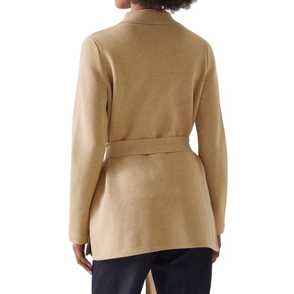 LK Bennett Miranda Camel Knit Belted Cardigan Sweater - M - Picture 3 of 16